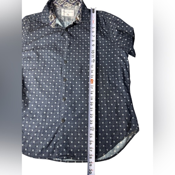 Robert Graham Long Sleeve Geometric Skill Button Down Shirt Blue EUC Size XL - Picture 13 of 15